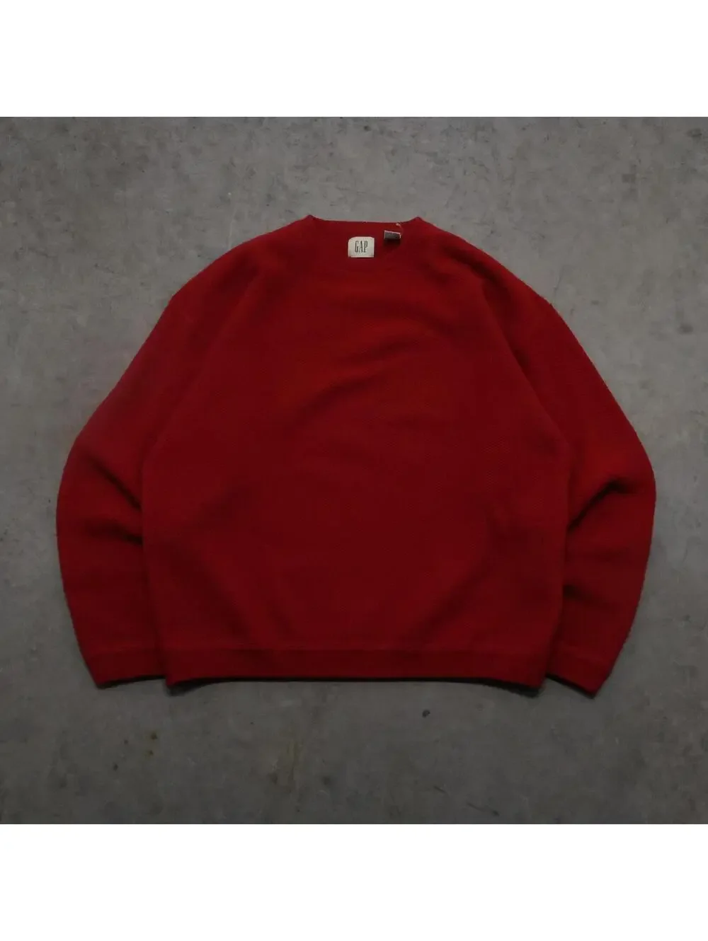 Vintage 90s Gap Lambswool Sweater Mens XL Red Crewneck Knit Made Hong Kong Prepp